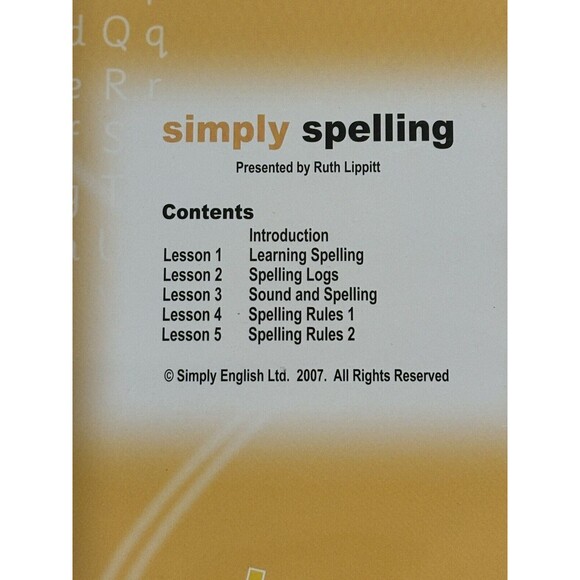 Simply Spelling - DVD - Simply English Study Program Open Clean Disc - Learning - Picture 3 of 5